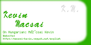 kevin macsai business card